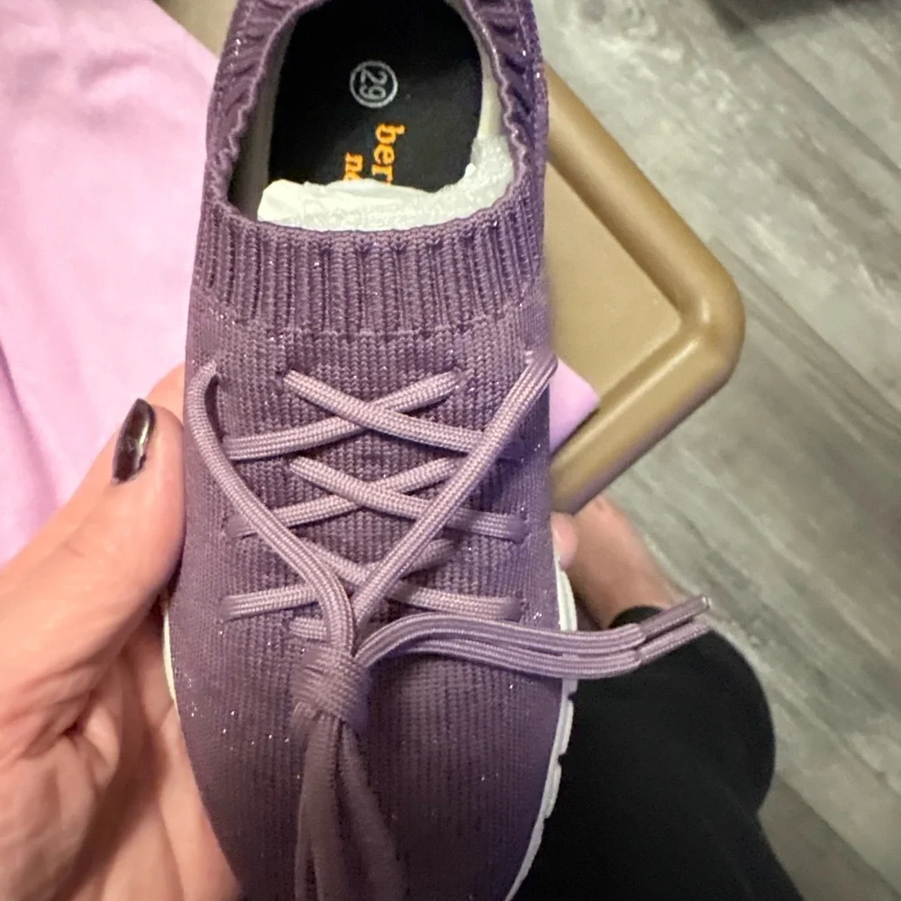 bernie mev. Purple Knit Women's Sneakers
